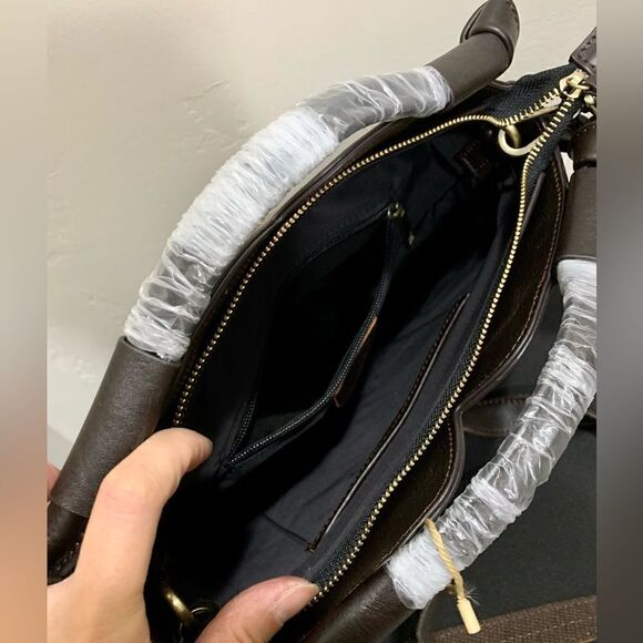 Genuine Distressed Leather Relief Floral & Butterfly Embossed Satchel/Crossbody - Picture 12 of 16